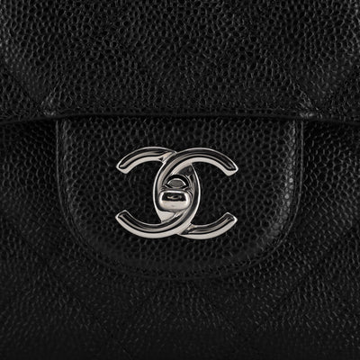 Chanel Quilted Caviar Jumbo Classic Double Flap Black