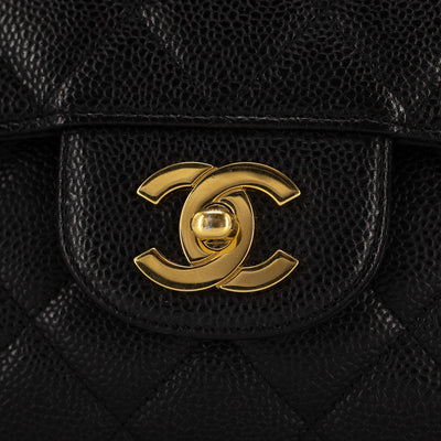 Chanel Quilted Caviar Jumbo Single Flap Black