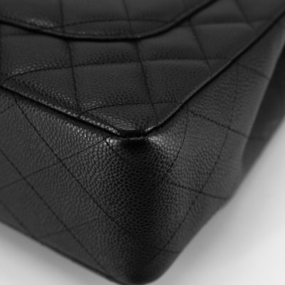 Chanel Quilted Caviar Jumbo Single Flap Black