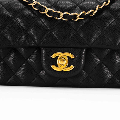 Chanel Quilted Caviar Rectangular Mini Black