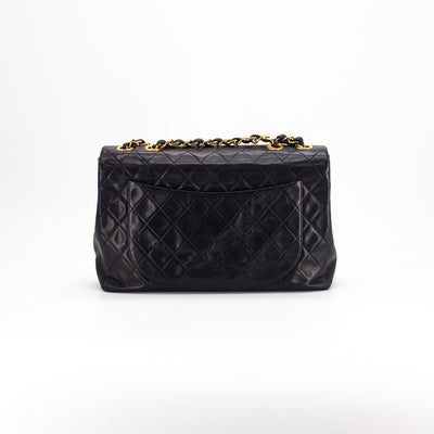 Chanel Quilted Lambskin Maxi Single Flap Bag Black