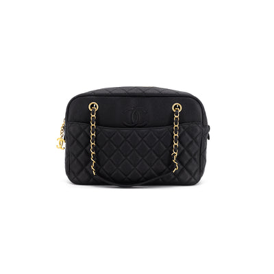 Chanel Quilted Caviar Camera Bag Black