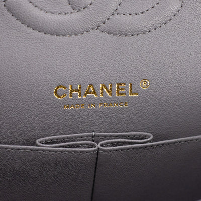 Chanel 20c medium/large classic Grey Caviar GHW