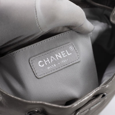 Chanel Small Chevron Urban Spirit Backpack Grey