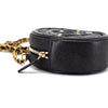 CHANEL quilted caviar round clutch with chain cross body bag black