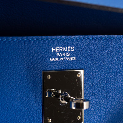 hermes blue hand bag logo