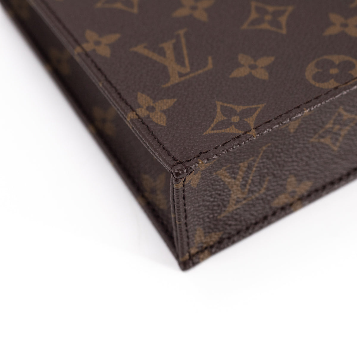 Louis Vuitton Brown Monogram Coated Canvas Petit Sac Plat Gold Hardware, 2020, Womens Handbag