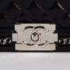Chanel Quilted Patent Old Medium Boy Black