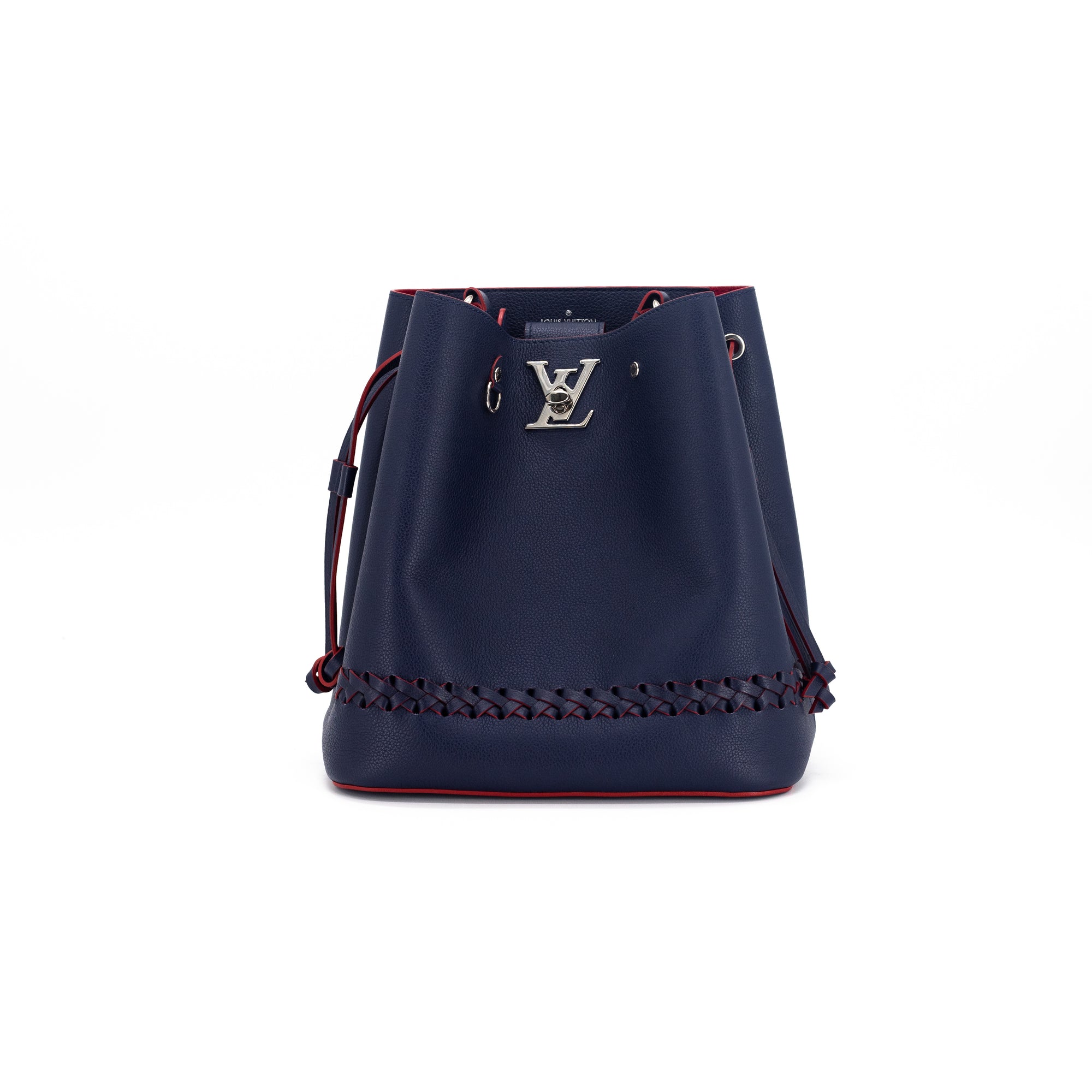 Louis Vuitton Marine Rouge Leather Lockme Bucket Bag - THE PURSE