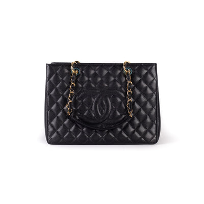 Chanel Quilted Caviar Grand Shopping Tote Black