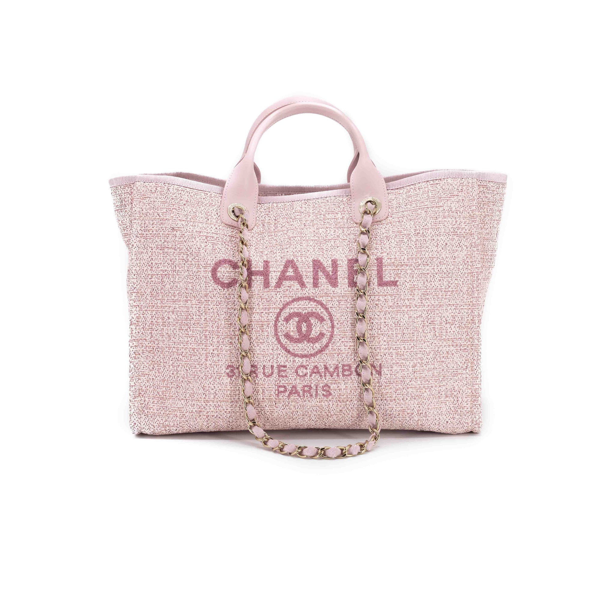 Chanel Canvas Large Deauville Tote Pink 19C