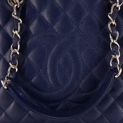 CHANEL Caviar Quilted Grand Shopping Tote GST Blue 1232579