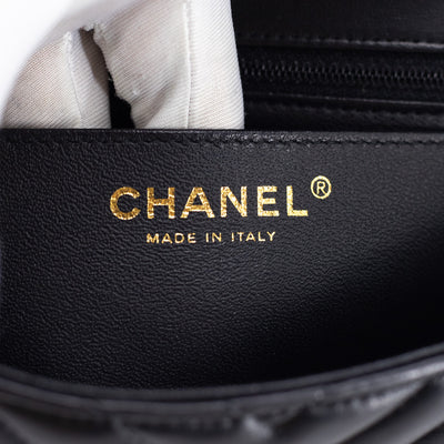 Chanel Chevron Lambskin Rectangular Mini Black