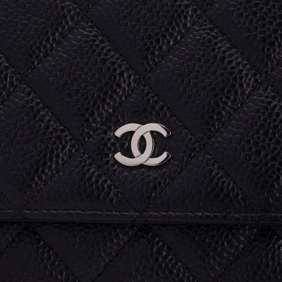 Chanel Caviar Wallet on Chain WOC Black