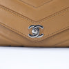 Chanel Chevron Flap Bag Dark Beige