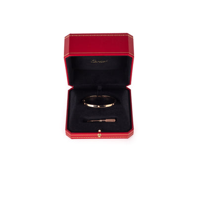 Cartier Love Bangle size 17 18k Pink gold diamonds - small model