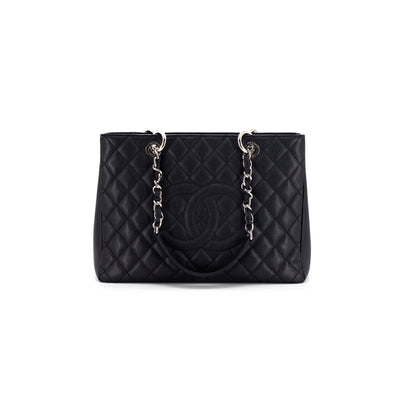 Chanel Quilted Caviar Grand Shopping Tote GST Black
