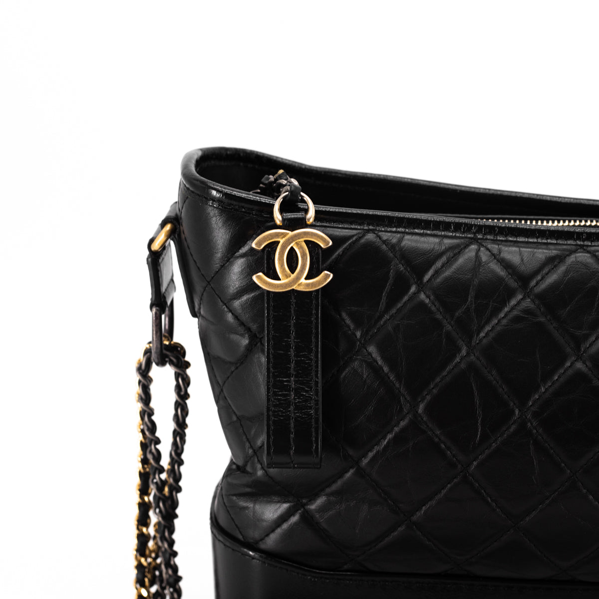 CHANEL Aged Calfskin Quilted Maxi Gabrielle Hobo Black 1218972