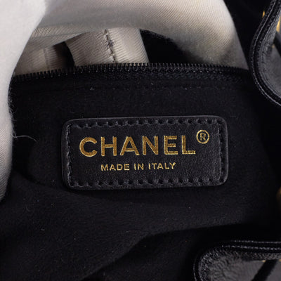 Chanel Deauville Caviar Bucket Bag Black