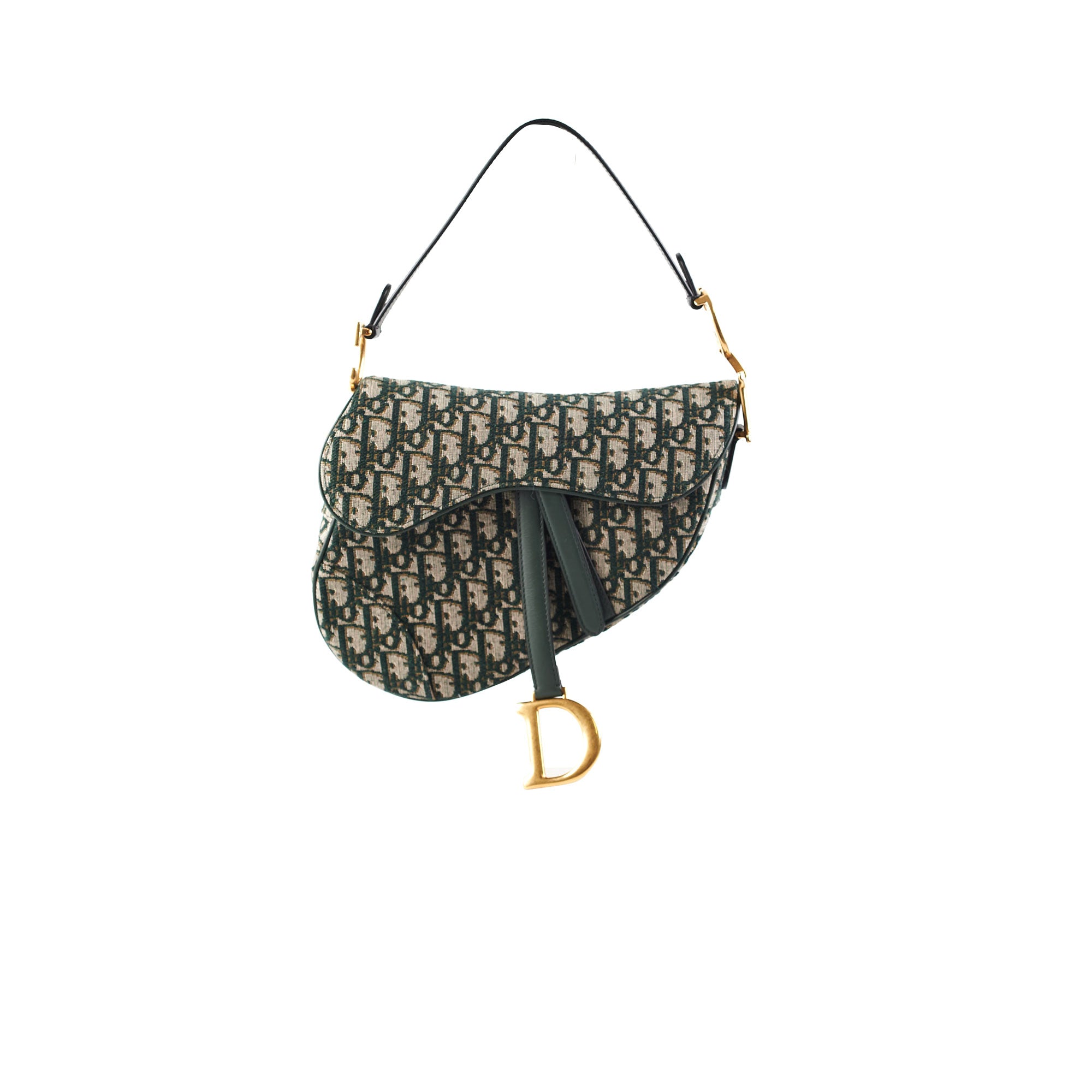 Dior Saddle Bag Oblique Green - THE PURSE AFFAIR