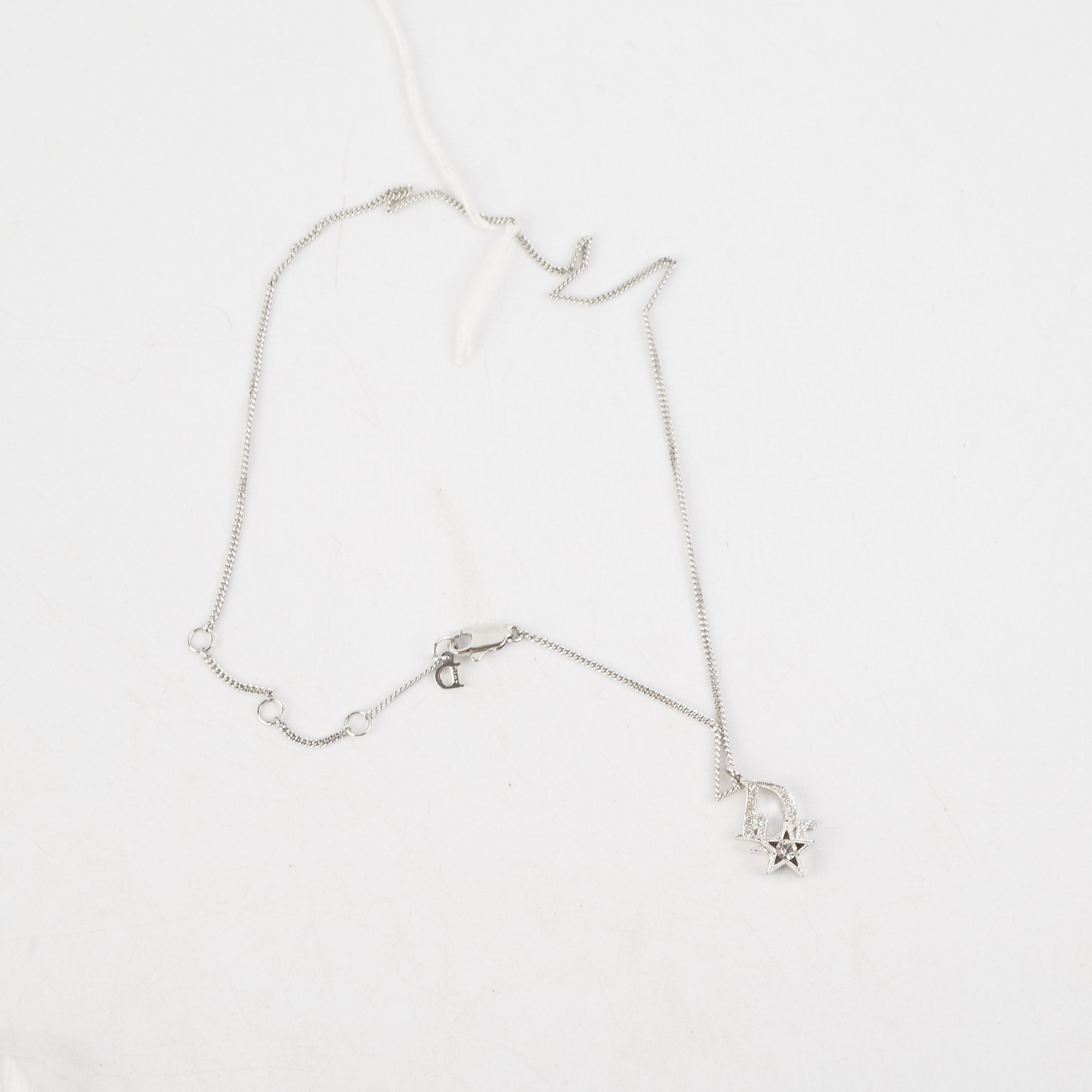 Dior silver oblique logo necklace Clearance