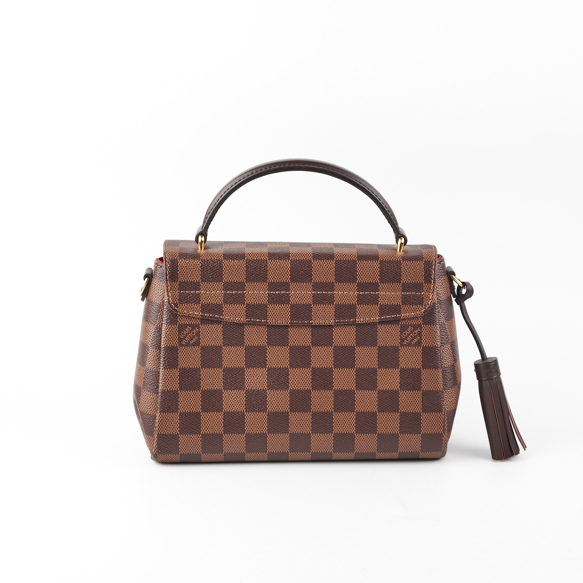 Louis Vuitton Damier Ebene Croisette Tassel Top Handle Crossbody Shoulder  Bag - Organic Olivia