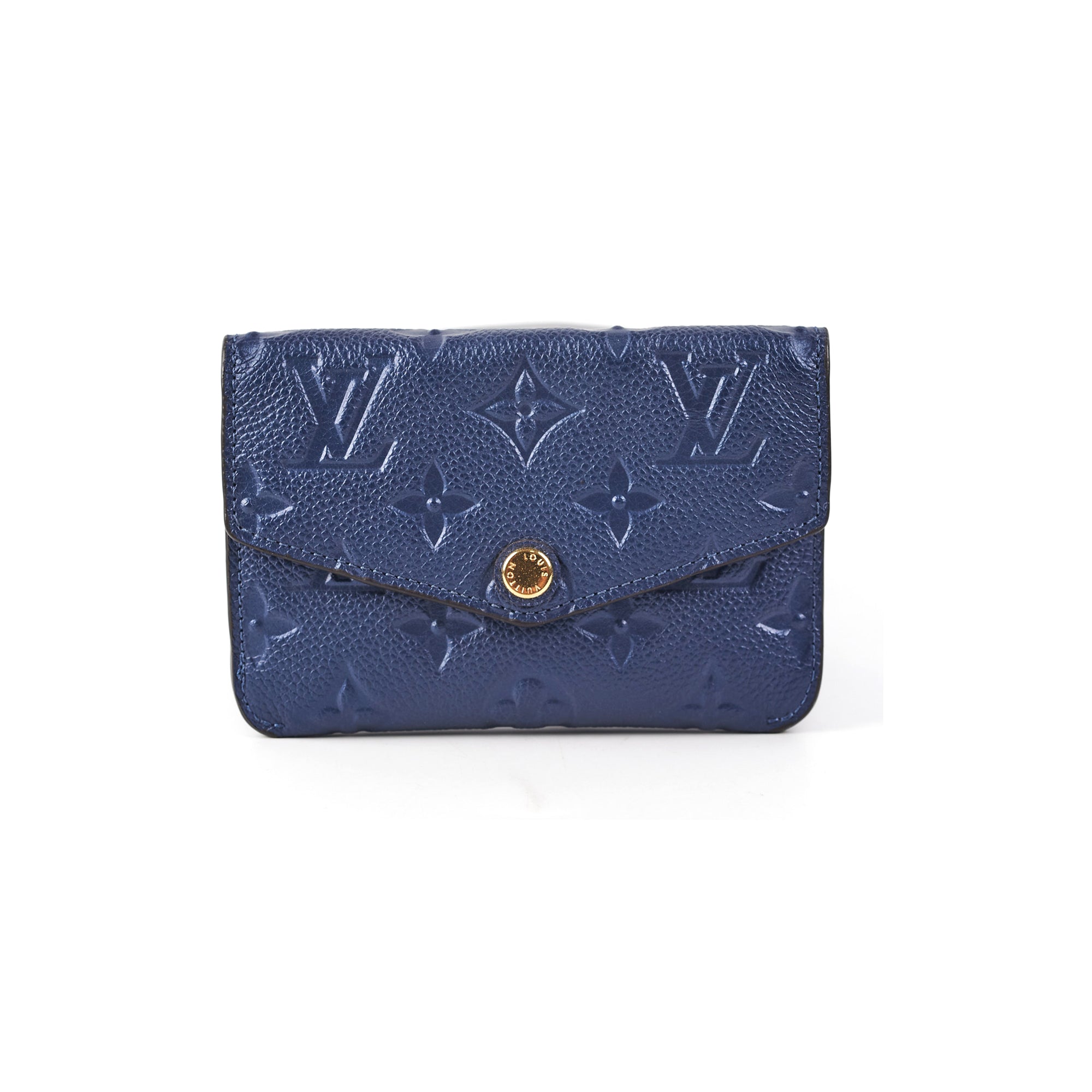Louis Vuitton Pochette Cle Monogram Blue in Taurillon Leather with