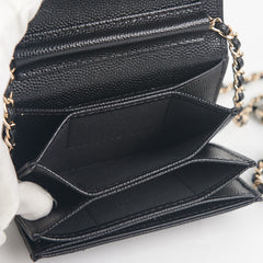 Chanel Cardholder on Chain Caviar Black