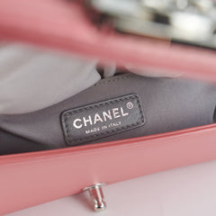 Chanel Chevron Quilted Boy Flag Old Medium Lambskin Pink