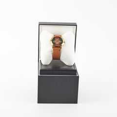 Gucci Timeless Bee Leather Strap Watch Brown