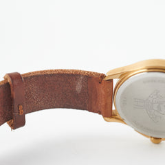 Gucci Timeless Bee Leather Strap Watch Brown