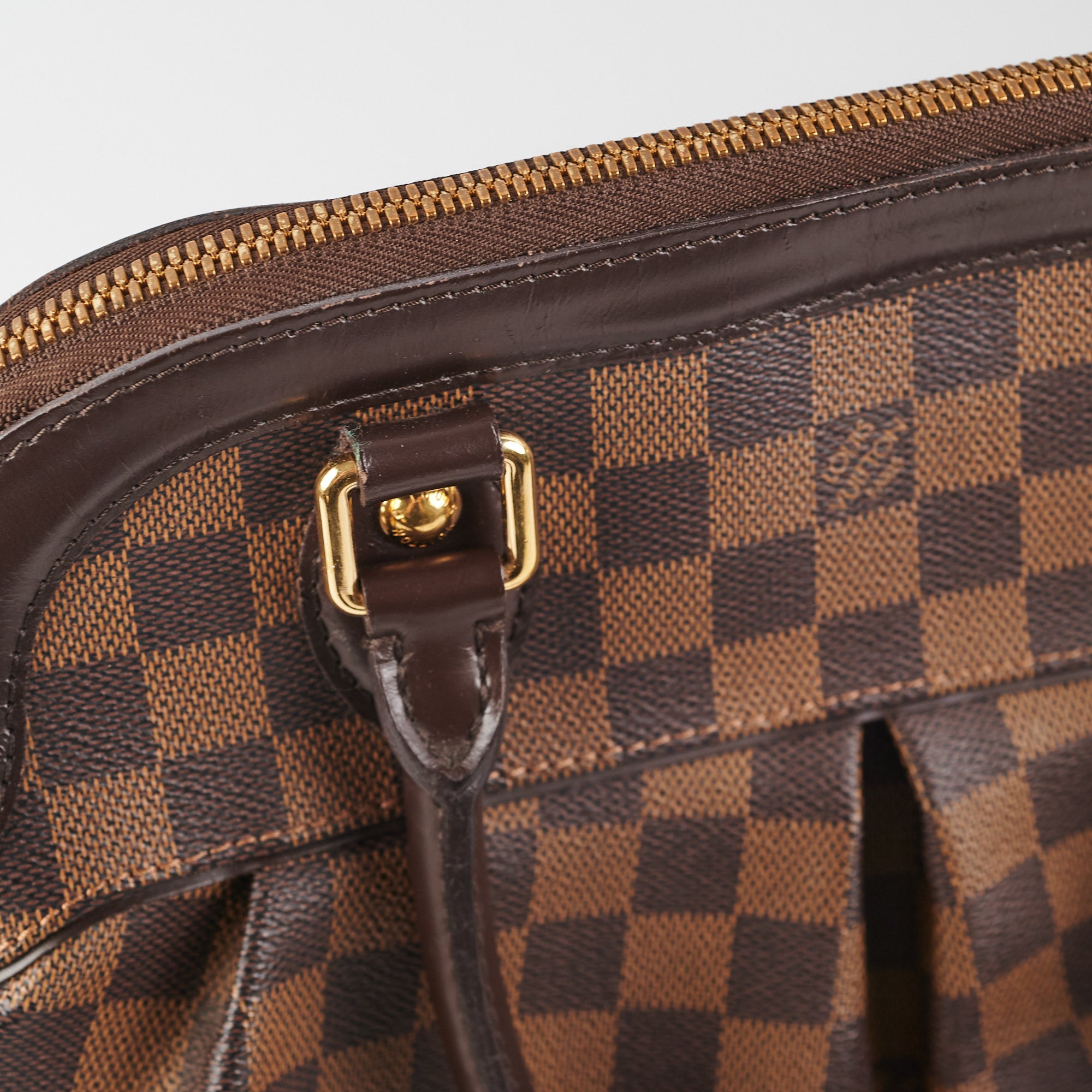 LV Trevi PM Brown Damier Ebene Coated Canvas with Leather and Gold Hardware  #OERU-2 – Luxuy Vintage