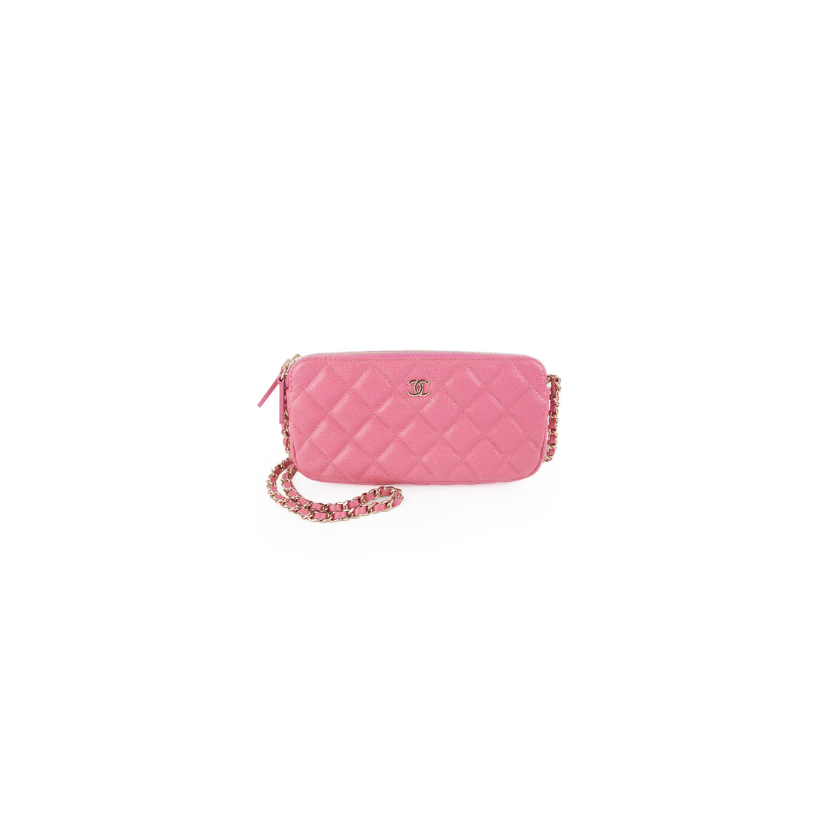 Chanel Double Zip Wallet Clutch On Chain (Woc) Caviar Pink - The Purse  Affair