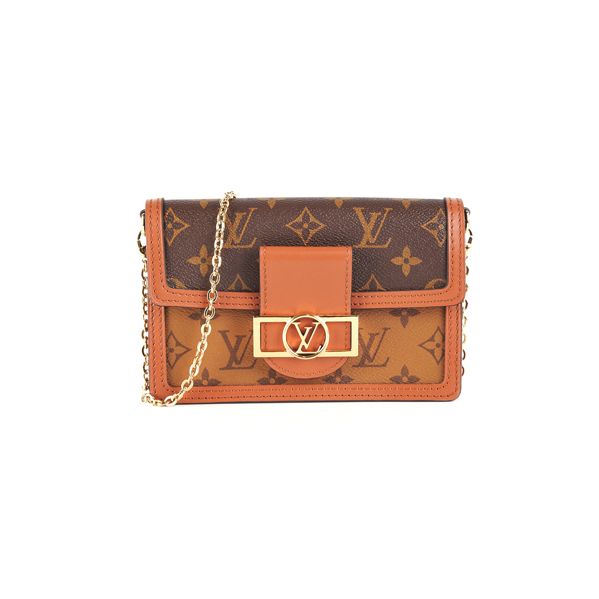 Authentic Louis Vuitton, Dauphine Mini Pochette Reverse, Wallet on Chain  (WOC)