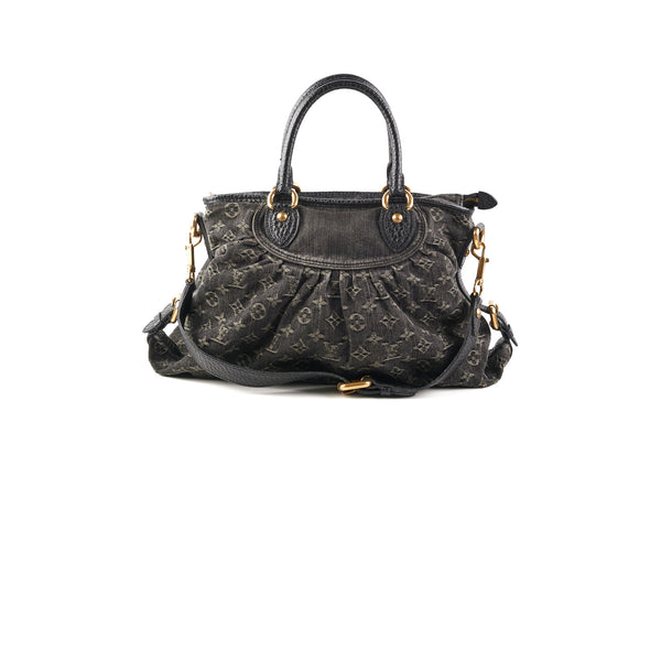 Louis Vuitton Neo Cabby MM Bag Black Monogram Denim