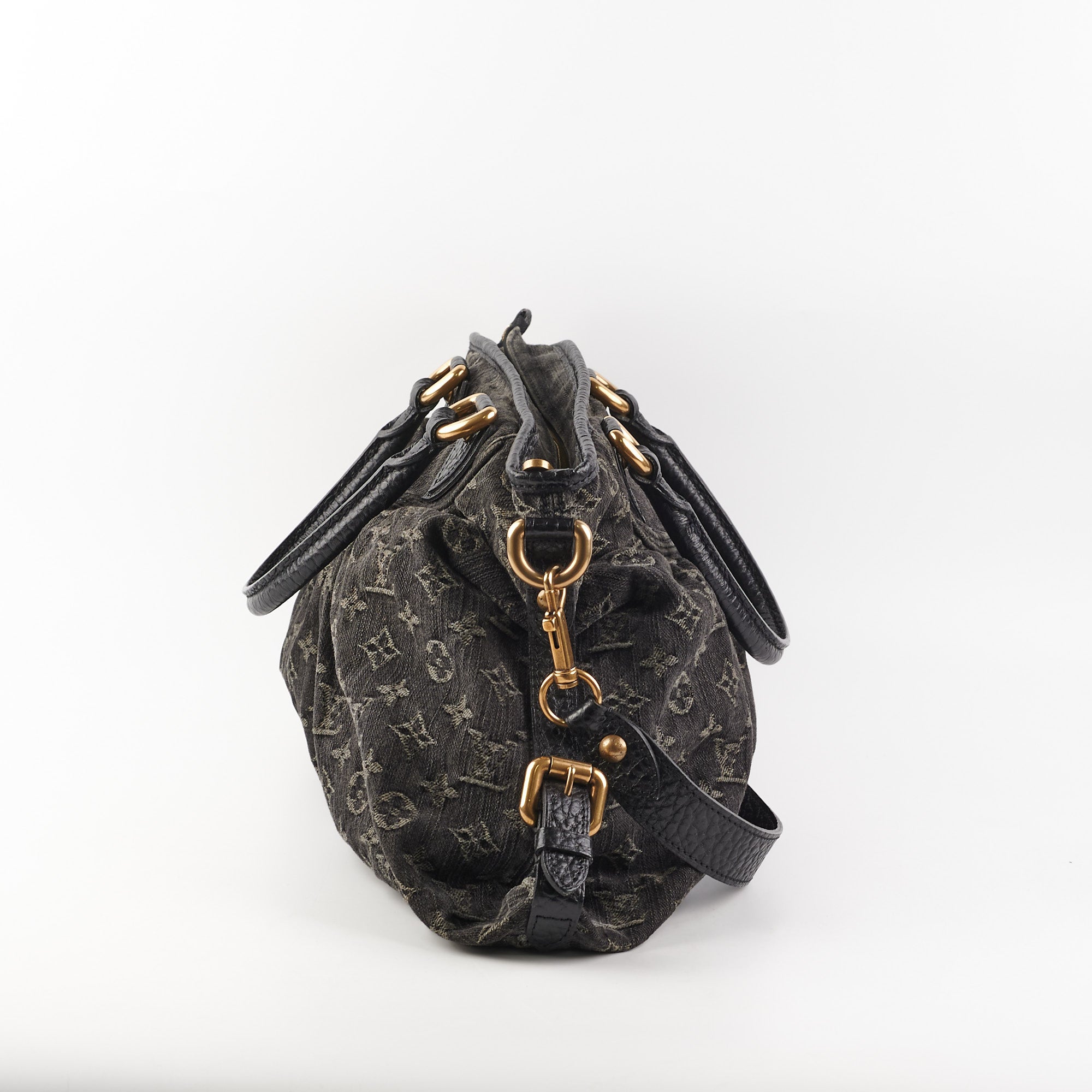 Louis Vuitton monogram denim black neocavy MM 2way handbag tote shoulder  M95352