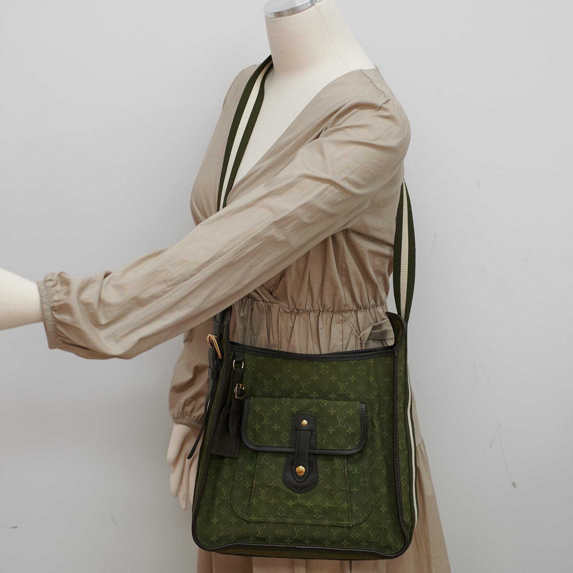 Sold at Auction: Louis Vuitton, LOUIS VUITTON MARY KATE DARK GREEN  MONOGRAMMED BAG