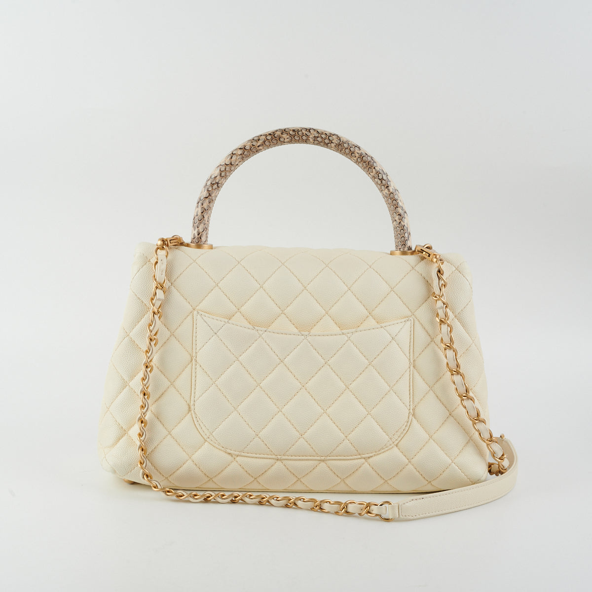 Chanel Coco Handle Bag With Elaphe Handle