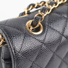 Chanel Small Caviar Classic Double Flap GHW Black (Microchipped) October 2022