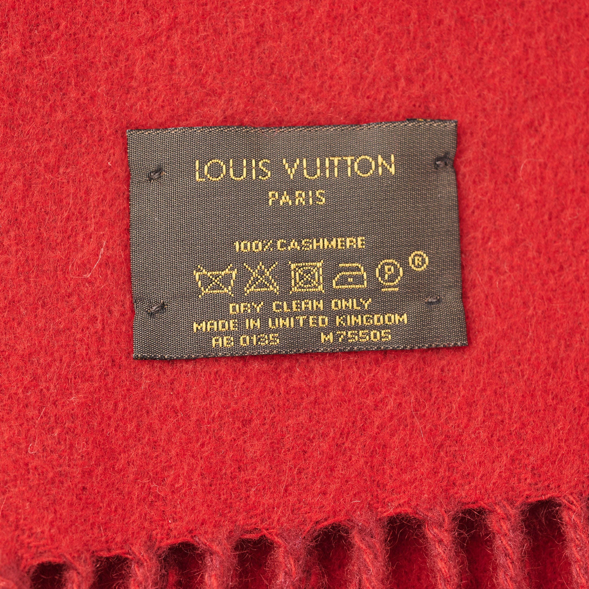 Louis Vuitton Cherry Red Reykjavik Cashmere Scarf Louis Vuitton