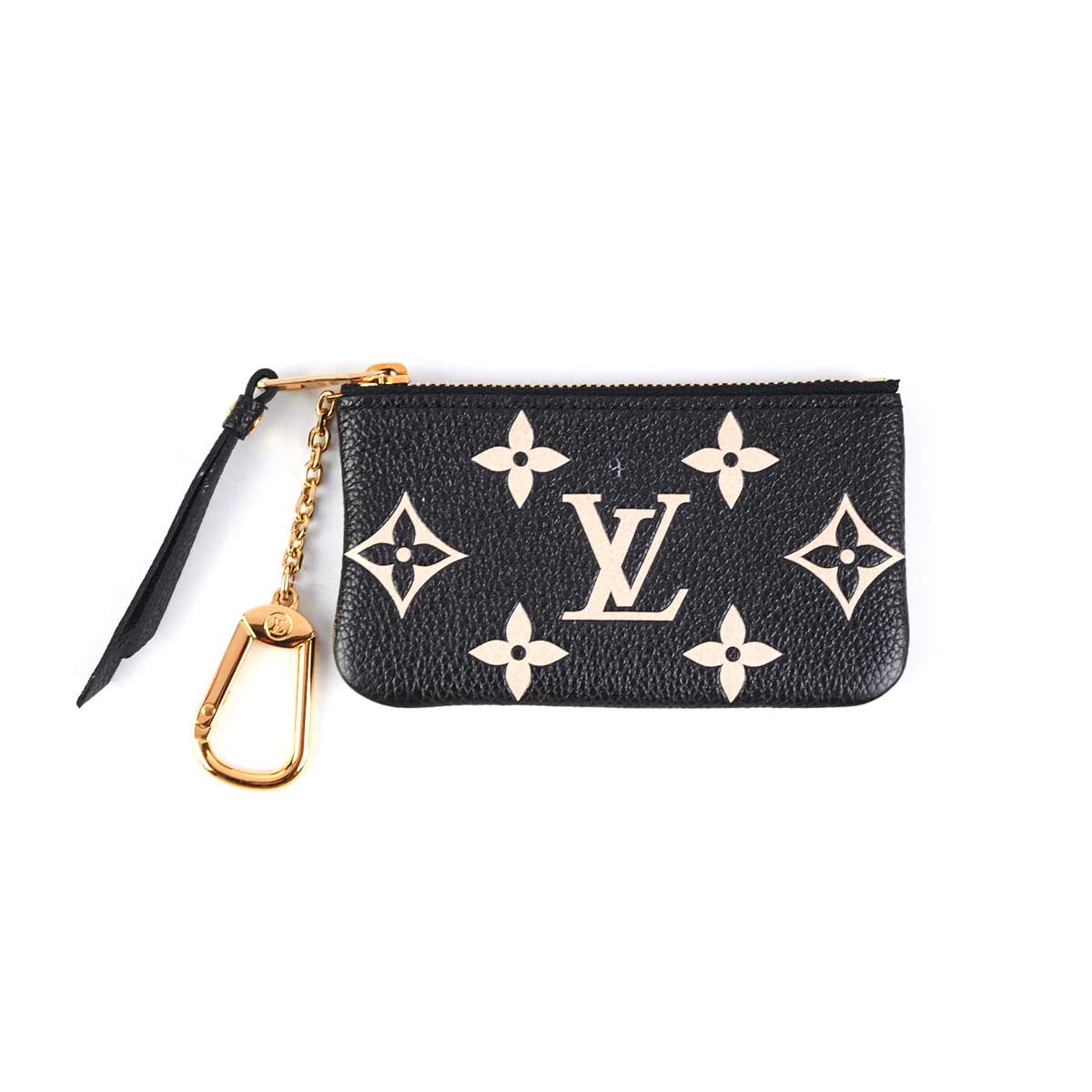 Louis Vuitton Key Pouch Bicolore Black Beige Monogram Empreinte