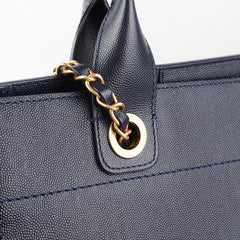 Chanel Deauville Small Caviar Tote Navy