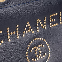 Chanel Deauville Small Caviar Tote Navy