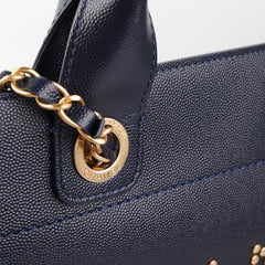 Chanel Deauville Small Caviar Tote Navy