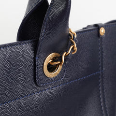 Chanel Deauville Small Caviar Tote Navy
