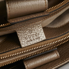 Gucci Medium Bamboo Shopper Leather Satchel Bag Gold
