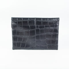 Givenchy Antigona Croc Print Envelope Clutch Black