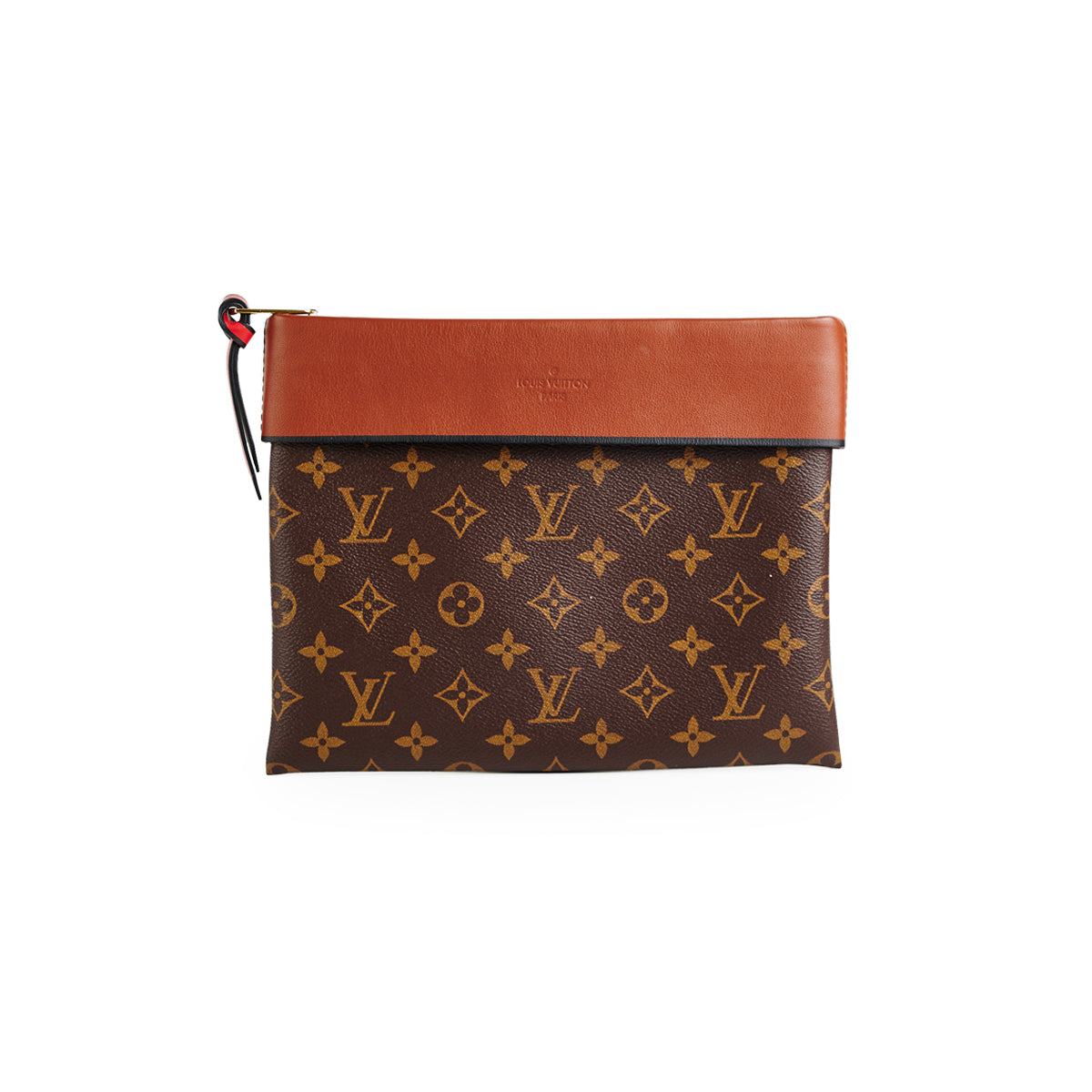 Leather clutch bag Louis Vuitton Brown in Leather - 35608668