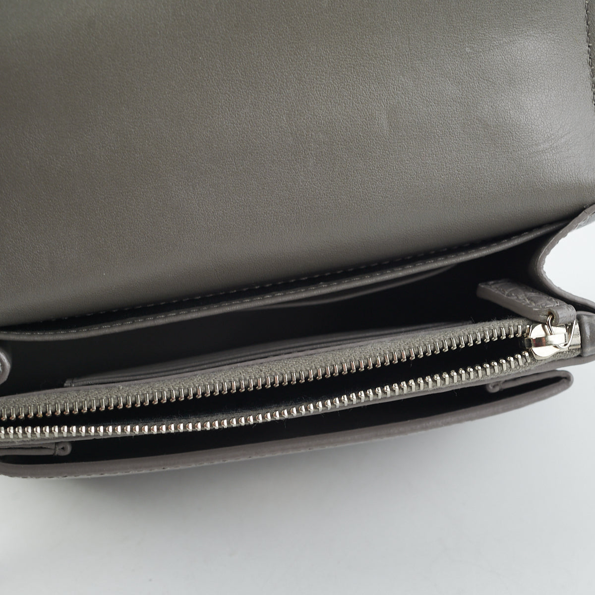 Saint Laurent Sunset Mini Grey Croc Embossed Shiny Calfskin - The Purse  Affair