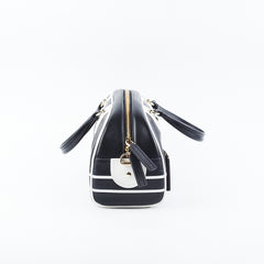 Dior Small Dior Vibe Zip Bowling Bag Black and White Smooth Calfskin
